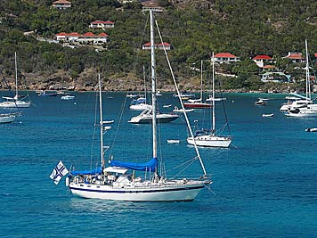 Scorpio anchored in Gustavia