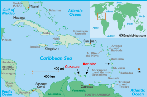 map of south america and caribbean. Caribbean Islands - Click map