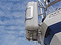 liferaft on transom